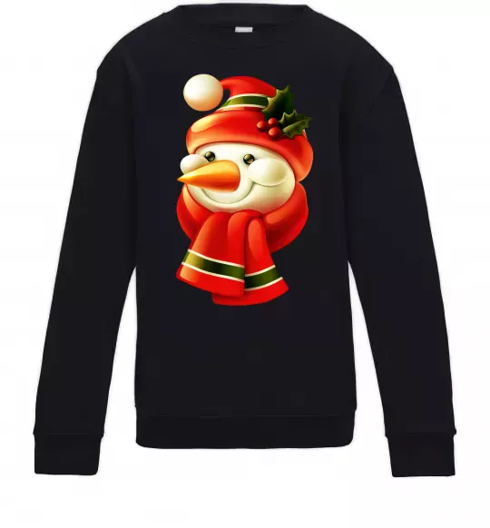 Дитячий світшот Сніговик новорічний Чорний фото