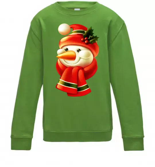 Дитячий світшот Сніговик новорічний Лаймовий фото