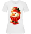 Женская футболка Сніговик новорічний Белый фото