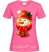 Жіноча футболка Снеговик новогодний Яскраво-рожевий фото
