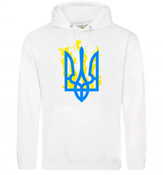 Женская толстовка (худи) Герб з вогнем Белый фото
