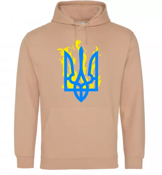 Женская толстовка (худи) Герб з вогнем Песочный фото