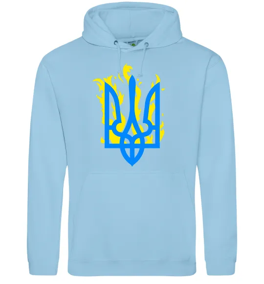 Жіноча толстовка (худі) Герб з вогнем Блакитний фото