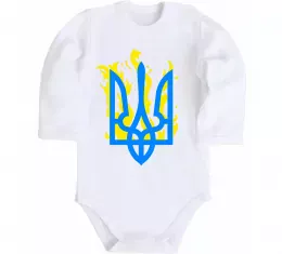 Детский боди Герб птах жовтий Белый фото