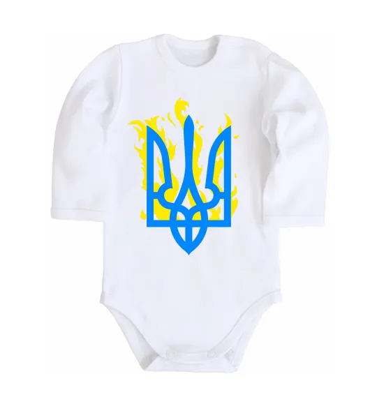 Дитячий бодік Герб з вогнем Білий фото