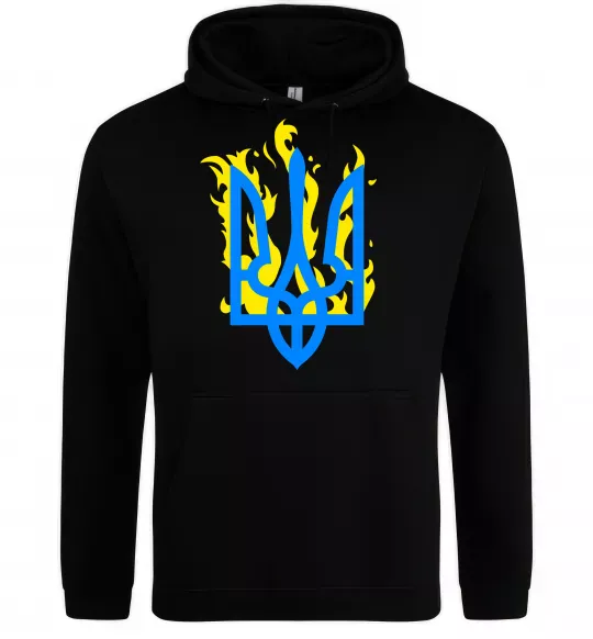 Чоловіча толстовка (худі) Герб з вогнем Чорний фото