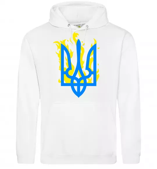 Чоловіча толстовка (худі) Герб з вогнем Білий фото