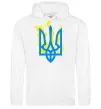 Чоловіча толстовка (худі) Герб з вогнем Білий фото
