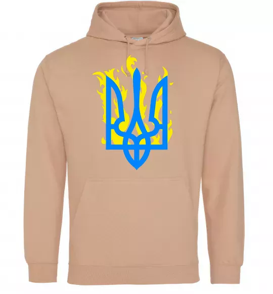 Чоловіча толстовка (худі) Герб з вогнем Пісочний фото