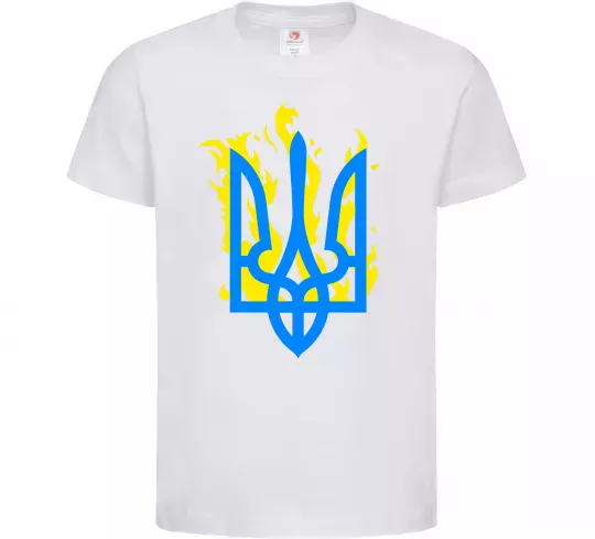Дитяча футболка Герб з вогнем Білий фото