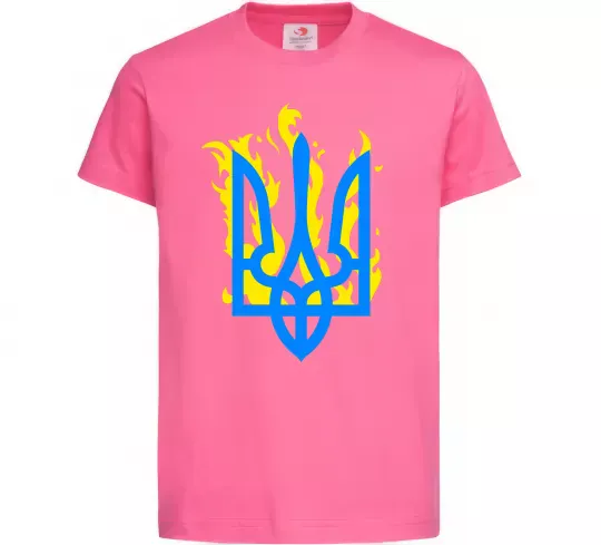 Дитяча футболка Герб з вогнем Яскраво-рожевий фото