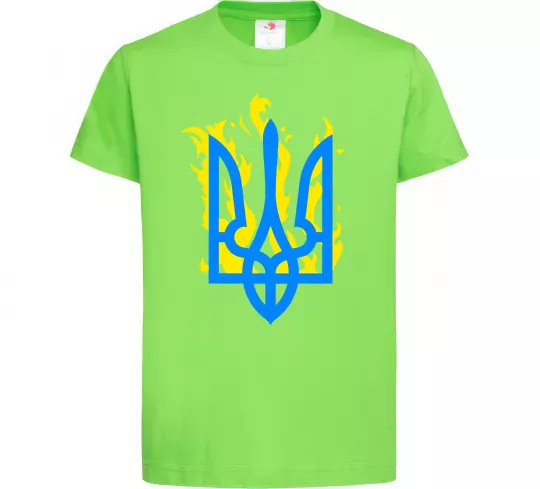 Дитяча футболка Герб з вогнем Лаймовий фото