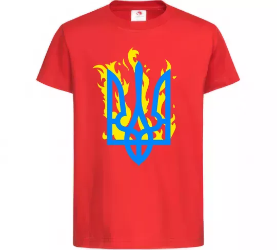 Дитяча футболка Герб з вогнем Червоний фото