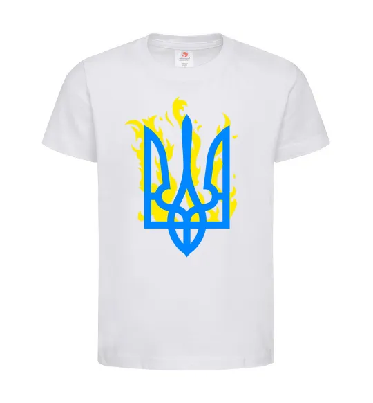 Детская футболка Герб з вогнем Белый фото
