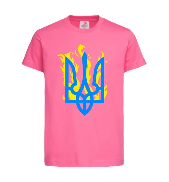 Детская футболка Герб з вогнем Ярко-розовый фото