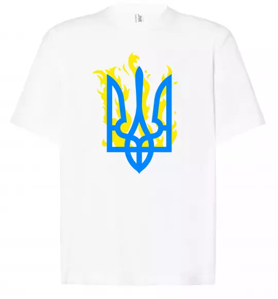 Футболка Оверсайз Герб з вогнем Белый фото