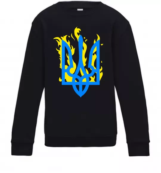 Детский Свитшот Герб з вогнем Черный фото