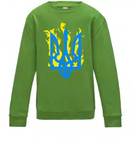 Детский Свитшот Герб птах жовтий Лаймовый фото