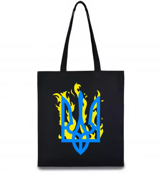 Еко-сумка Герб з вогнем Чорний фото