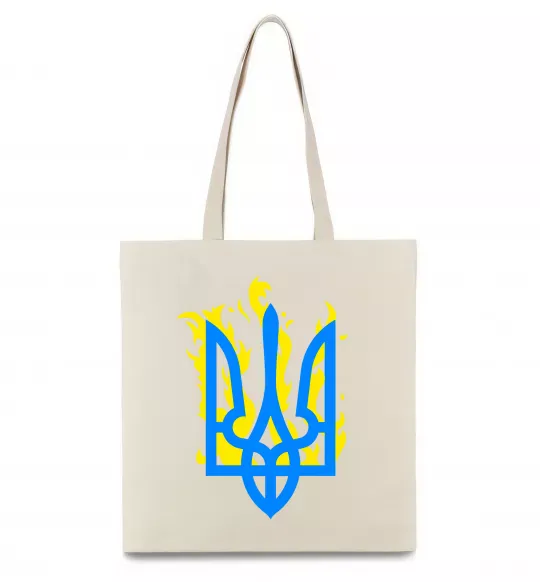 Еко-сумка Герб з вогнем Бежевий фото