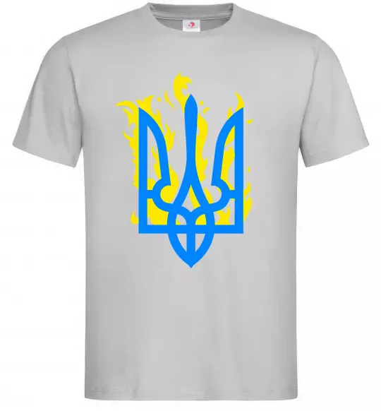 Чоловіча футболка Герб з вогнем Сірий фото