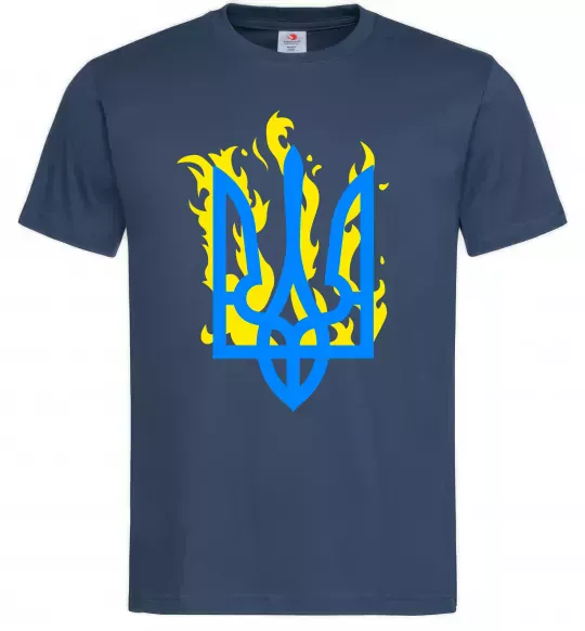 Чоловіча футболка Герб з вогнем Темно-синій фото