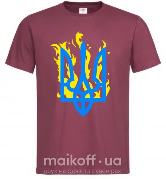 Мужская футболка Герб с огнем Бордовый фото