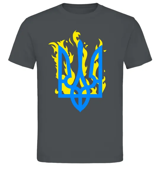 Чоловіча футболка Герб з вогнем Графіт фото