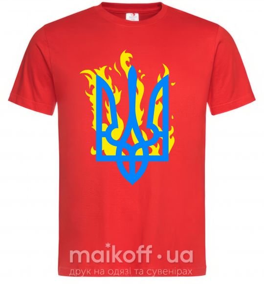 Мужская футболка Герб с огнем Красный фото