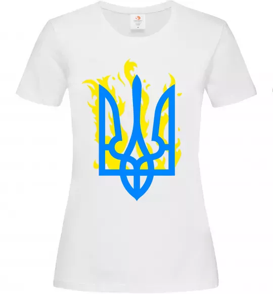 Жіноча футболка Герб з вогнем Білий фото