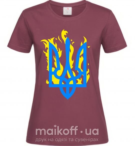 Женская футболка Герб с огнем Бордовый фото