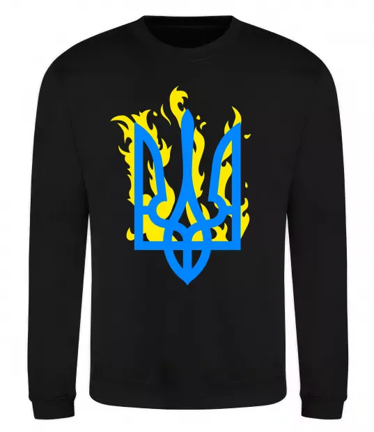 Світшот Герб з вогнем Чорний фото