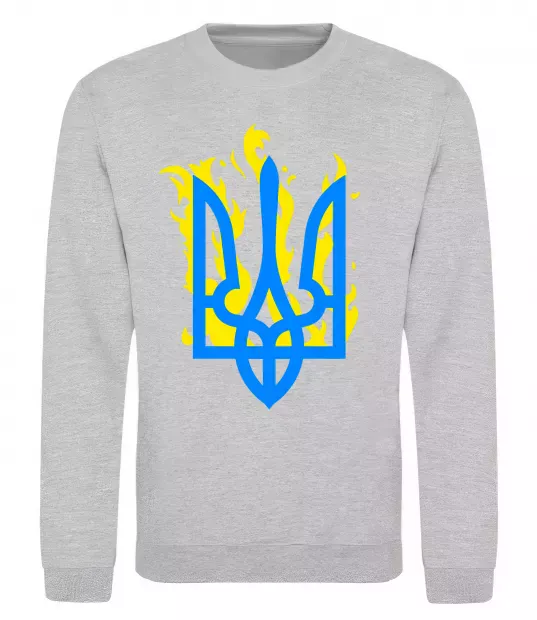 Світшот Герб з вогнем Сірий меланж фото