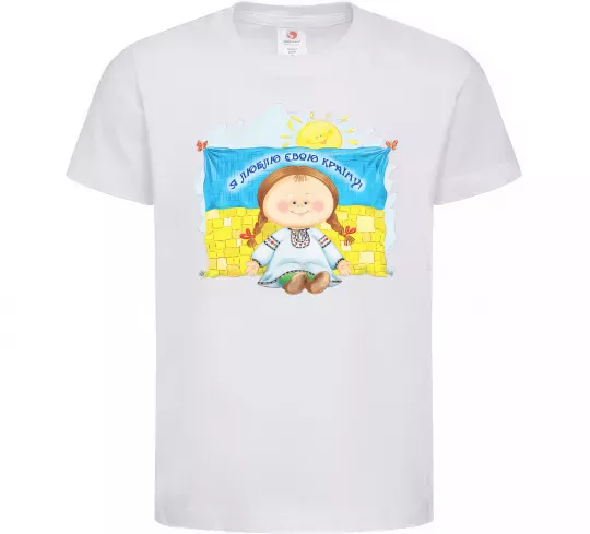 Дитяча футболка Я люблю свою країну Білий фото