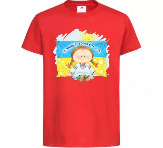 Дитяча футболка Я люблю свою країну Червоний фото