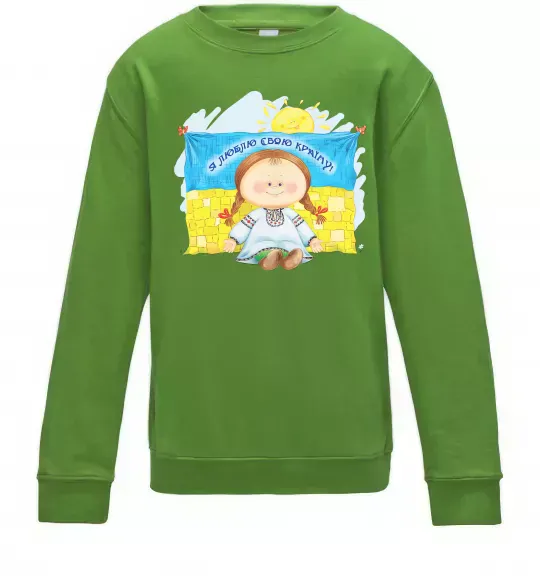 Дитячий світшот Я люблю свою країну Лаймовий фото