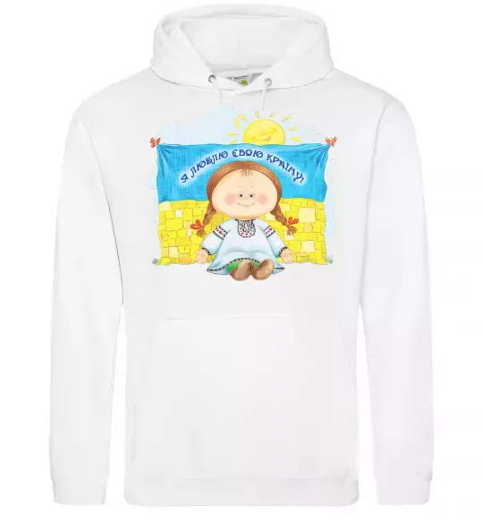 Женская толстовка (худи) Я люблю свою країну Белый фото