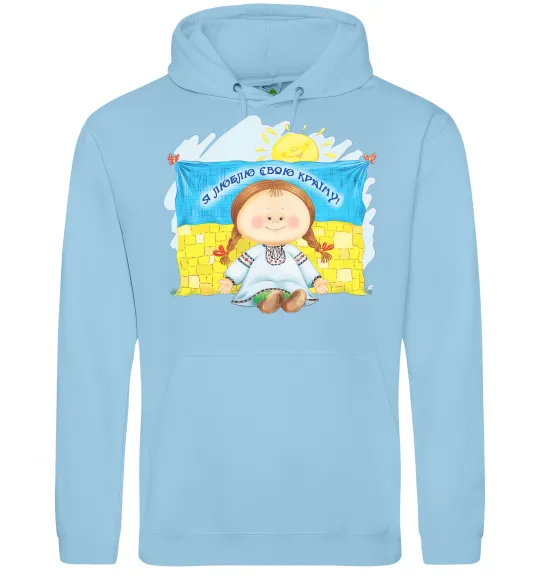 Жіноча толстовка (худі) Я люблю свою країну Блакитний фото