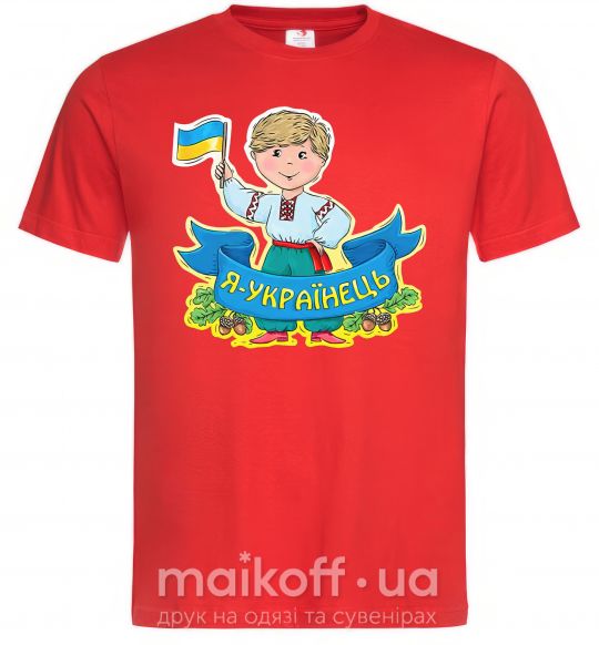 Мужская футболка Я українець Красный фото