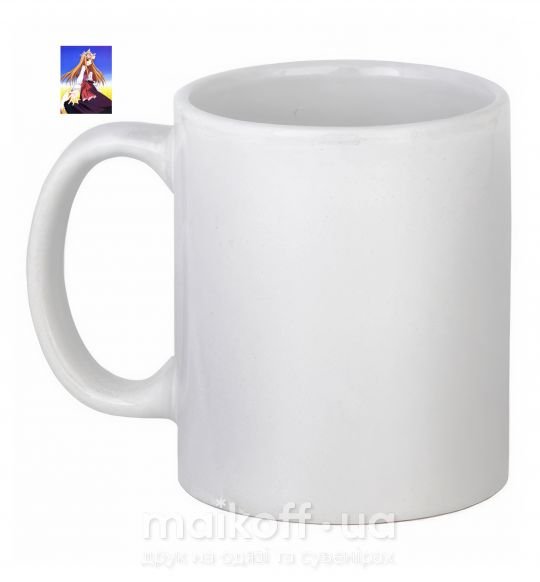 Чашка керамічна Волчица и пряности украинка аниме Білий фото