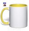 Чашка з кольоровою ручкою Волчица и пряности украинка аниме Сонячно жовтий фото
