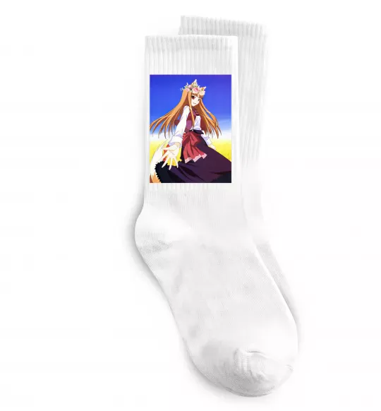 Носки Волчица и пряности украинка аниме Белый фото