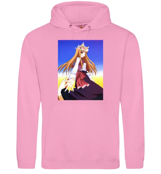 Женская толстовка (худи) Волчица и пряности украинка аниме Розовый фото