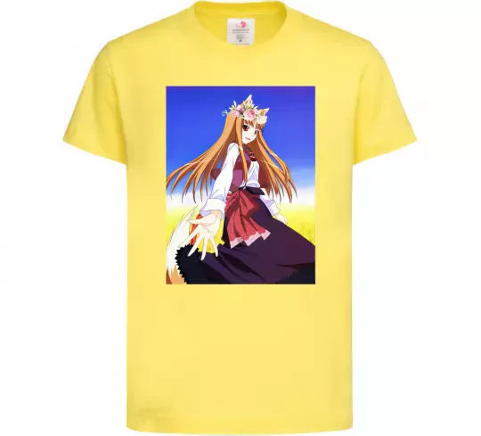 Детская футболка Волчица и пряности украинка аниме Лимонный фото