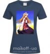 Женская футболка Волчица и пряности украинка аниме Темно-синий фото