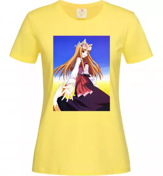 Женская футболка Волчица и пряности украинка аниме Лимонный фото