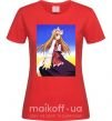 Женская футболка Волчица и пряности украинка аниме Красный фото