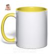 Чашка з кольоровою ручкою Аниме украинка Сонячно жовтий фото