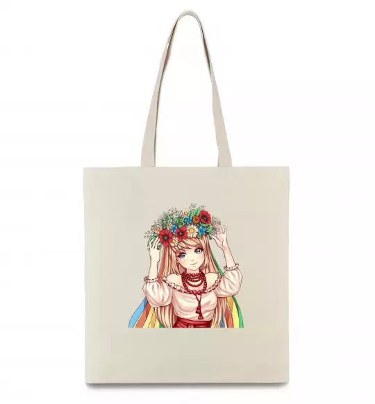 Эко-сумка Аниме украинка Бежевый фото