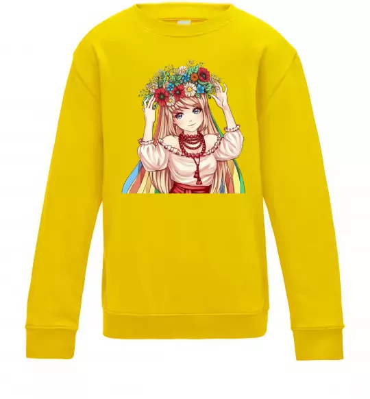 Детский Свитшот Аниме украинка Солнечно желтый фото